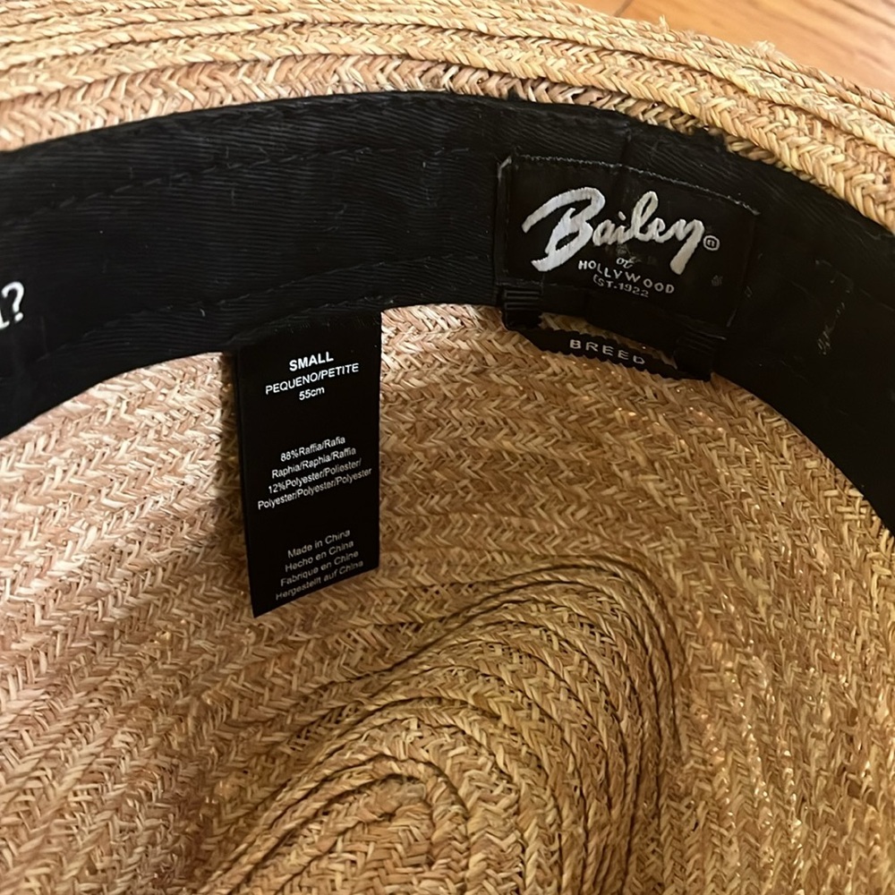 Bailey of Hollywood Romeo Raffia Braid Fedora Hat Size Small - Picture 6 of 6